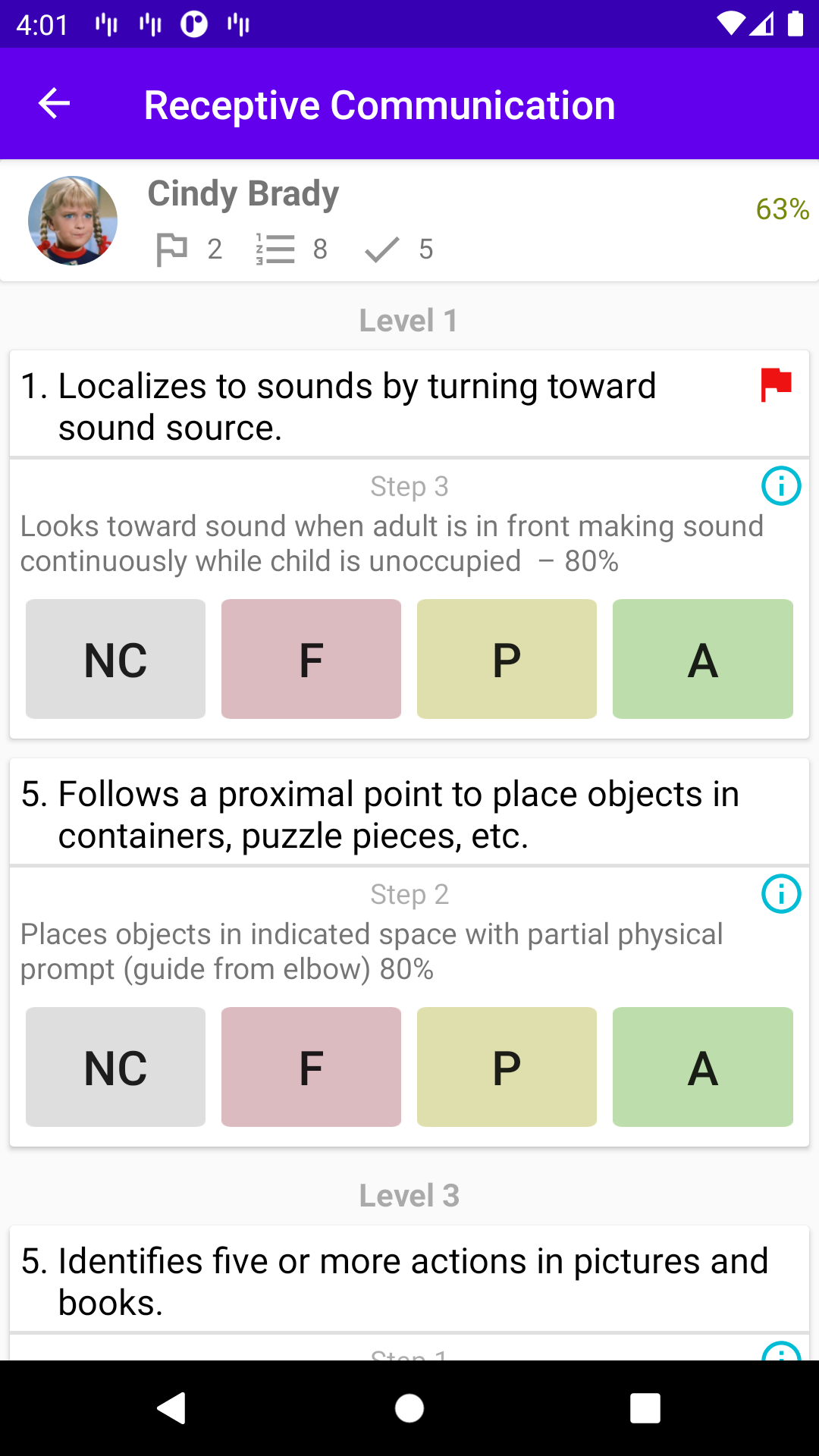 Android Assessment screen